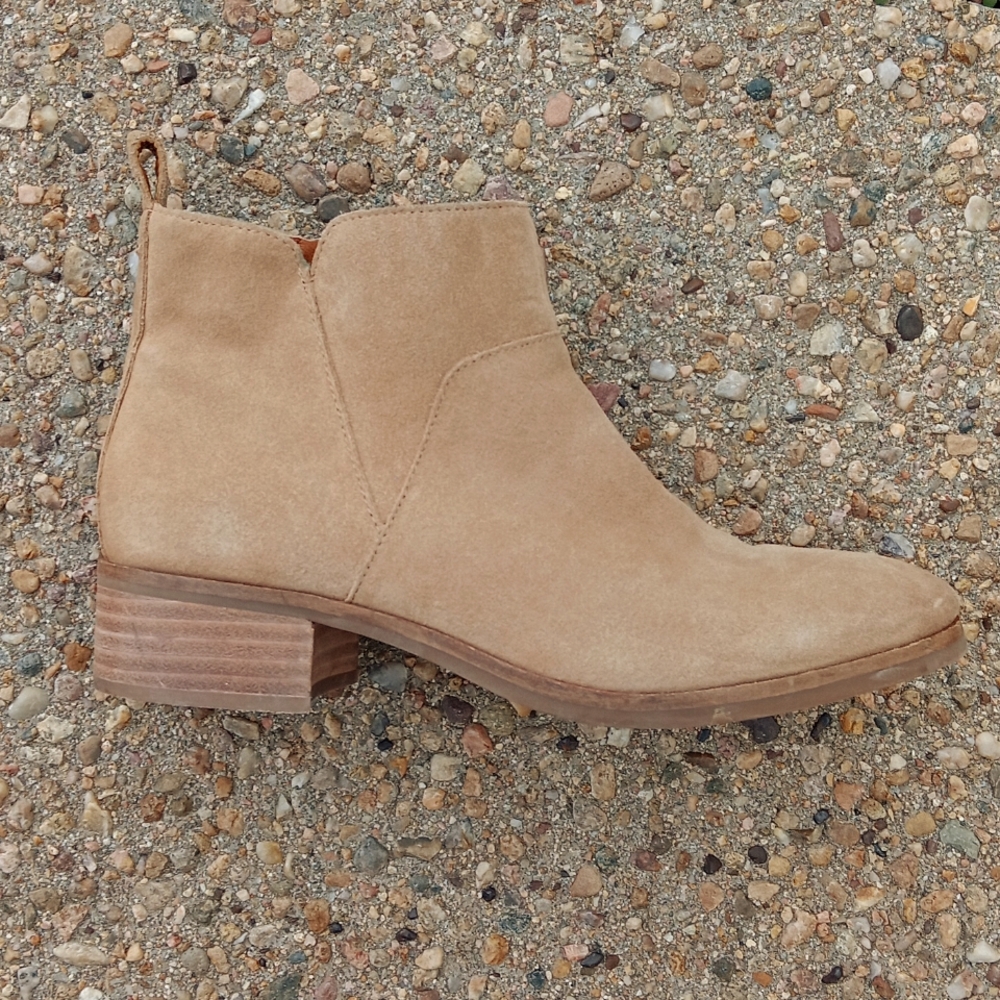 Lucky Brand Prenma tan suede leather booties women's ankle boots sz 8 - Picture 3 of 9